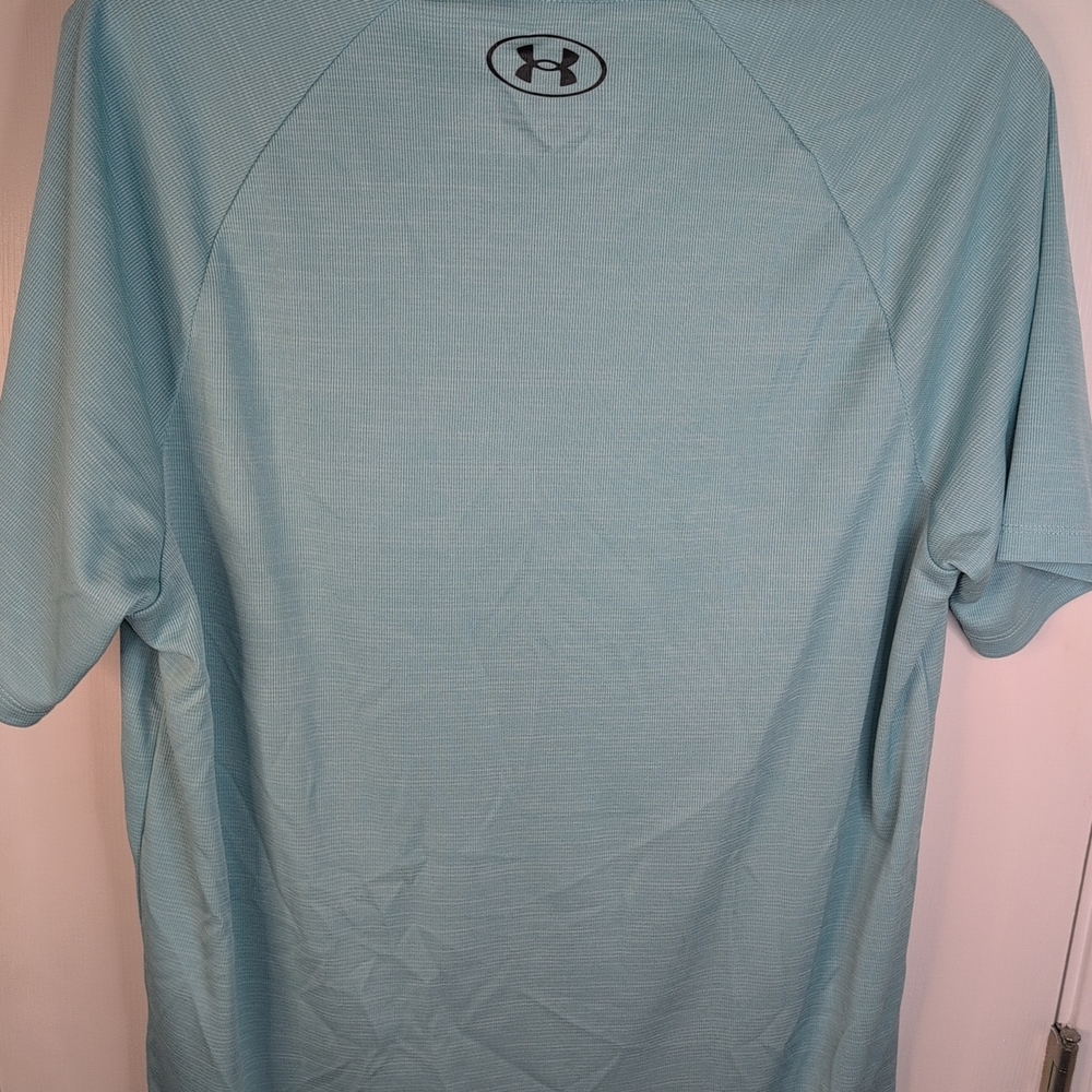 Under Armour Men's Aqua Blue Short Sleeve textured tech Tee X Large - Picture 2 of 3